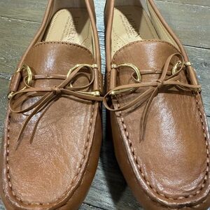 Womens Brown Leather Loafers NWOT